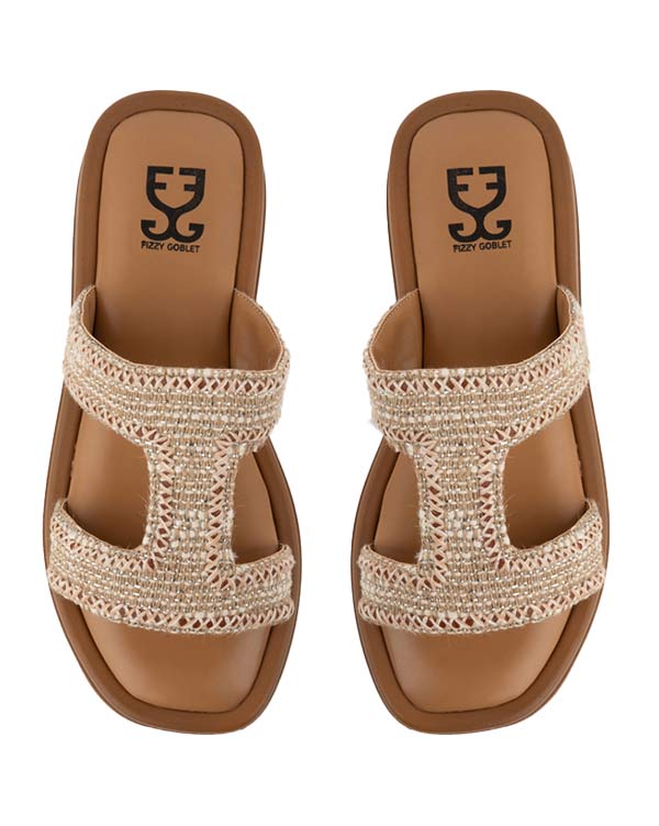 Bundle : Oatmilk Swirl Tote Bag & Jute Route Bomba Sliders - Image 3