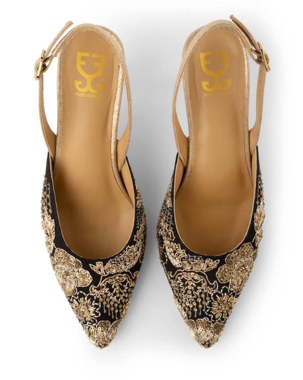 Midnight Vows :  Salsa Mule Heels - Image 2
