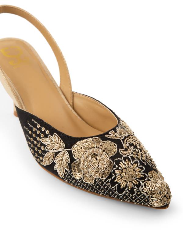 Midnight Vows :  Salsa Mule Heels - Image 3