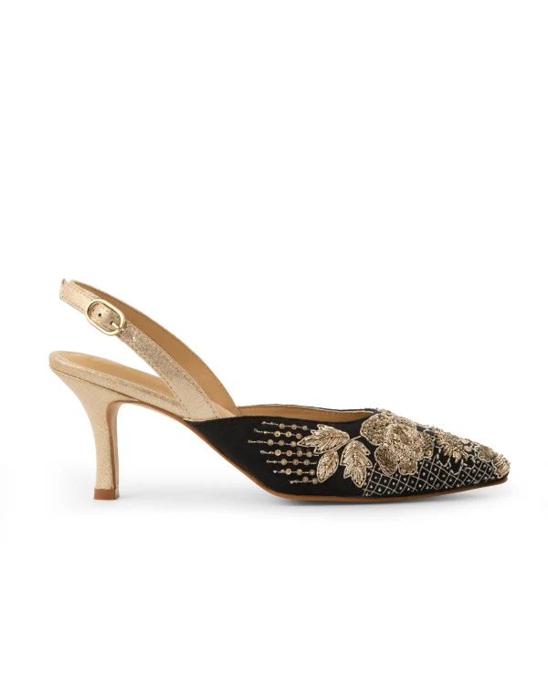 Midnight Vows :  Salsa Mule Heels - Image 4