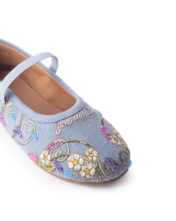 Blue Belle : Kids Ballet Flats - Image 3