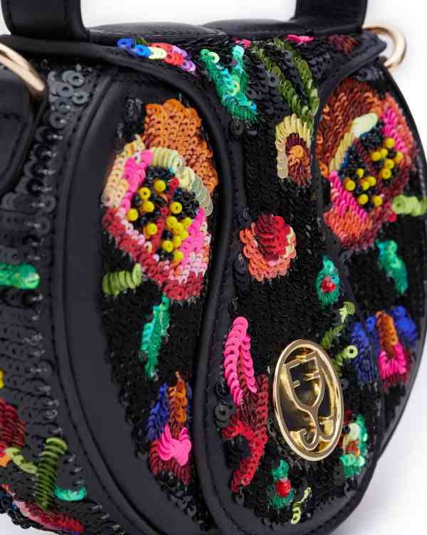 The Micro Bag Leather : Black (With Sequins Embroidery) - Image 4
